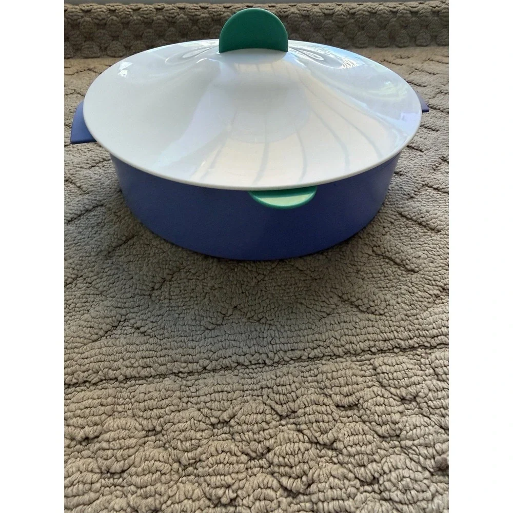 Vintage Tupperware Microwave Steamer Set Purple Green USA 3 Pc